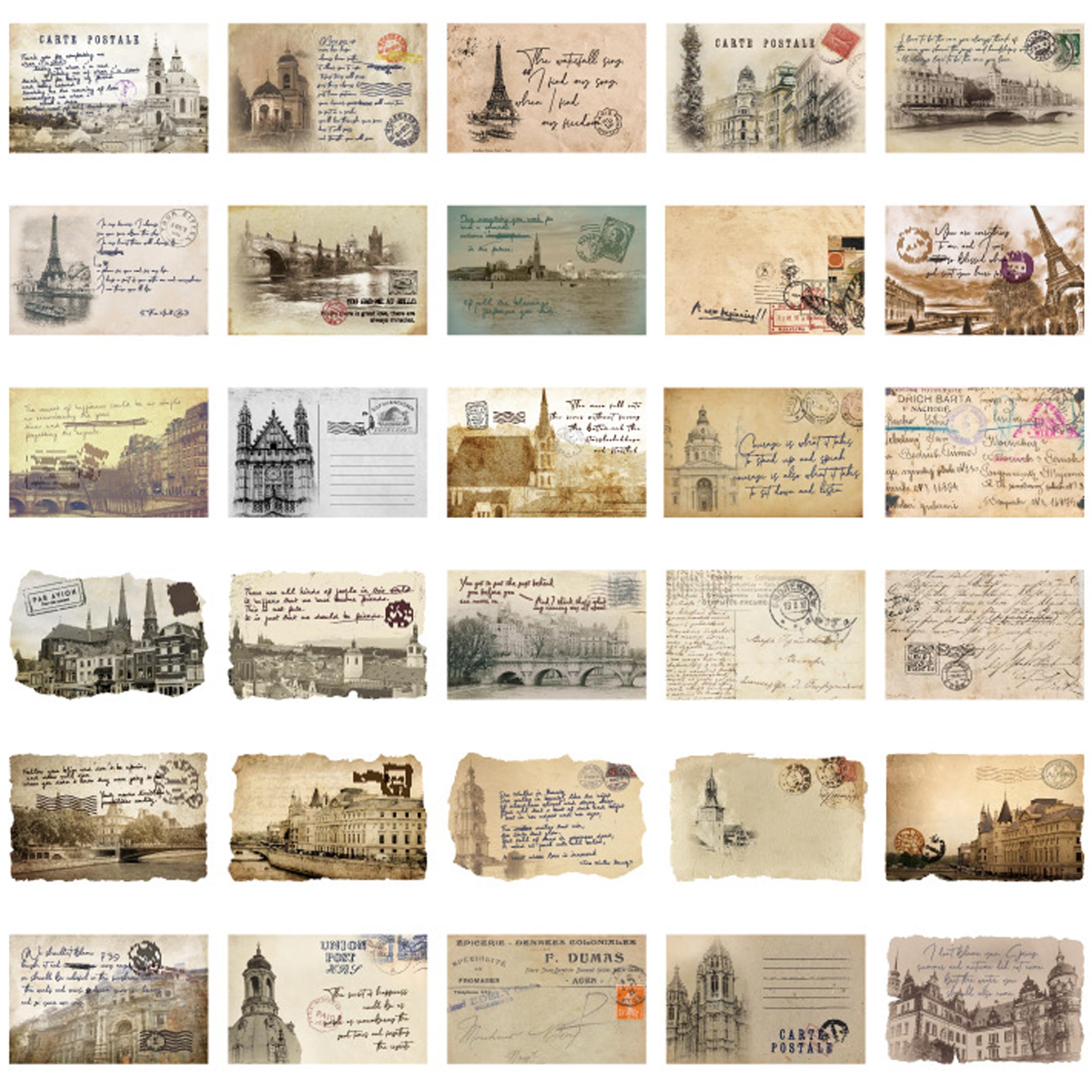 VKSG Retro Theme Postcard Set 30 Cards DIY Postcards Gift Message